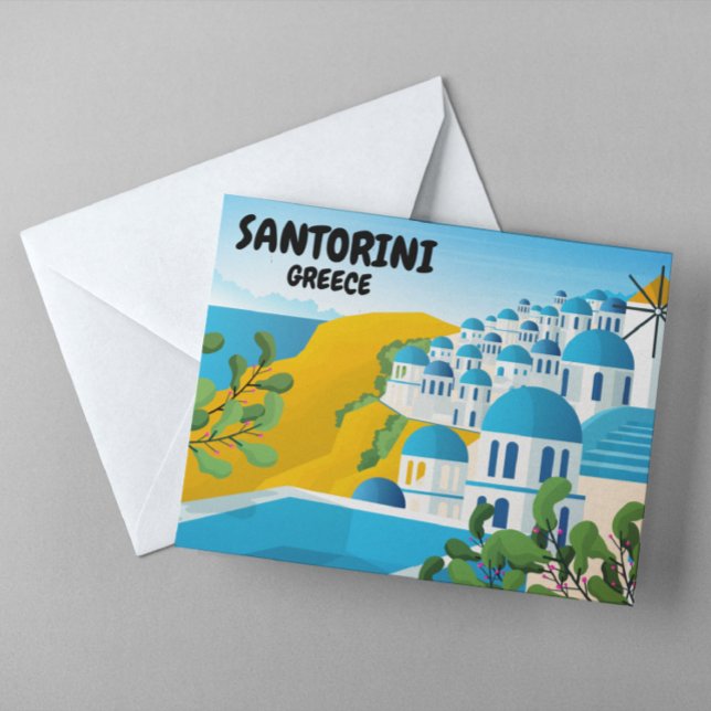 Cartão Postal Bonita Grécia Santorini (santorini greek island postcard)