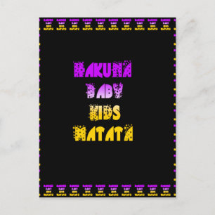 Cartão Postal Bonita Impressão de Arte de Hakuna Matata