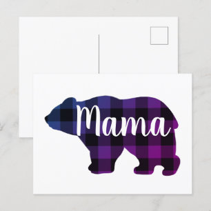 Cartão Postal Bonita mãe urso design presente de dia de as mães