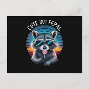 Cartão Postal Bonita, Mas Funny Raccoon