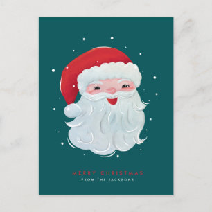 Cartão Postal Bonita, pintada Vintage Santa Claus design