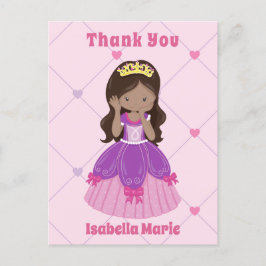 Cartão Postal Bonita Princesa Hispânica Pink Personalizado Obrig