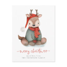 Bonita Reindeer Aquarela Feliz Feriado de Natal