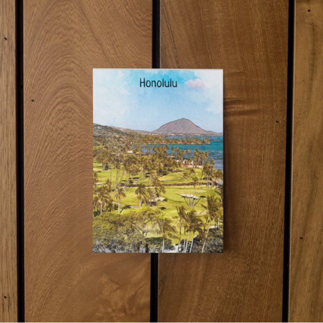 Cartão Postal Bonita Viagem de paisagem Honolulu Oahu (tropical honolulu scenery postcard)