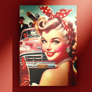 Cartão Postal Bonita Vintage dos anos 50