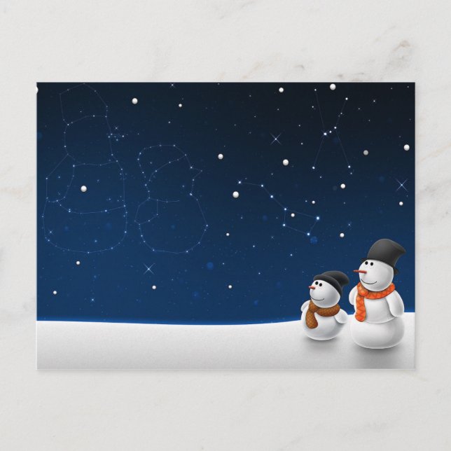 Cartão Postal bonitinho Snowman apaixonado (Frente)