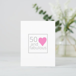 Cartão Postal Bonito 50 e rosa-50 anos, aniversário