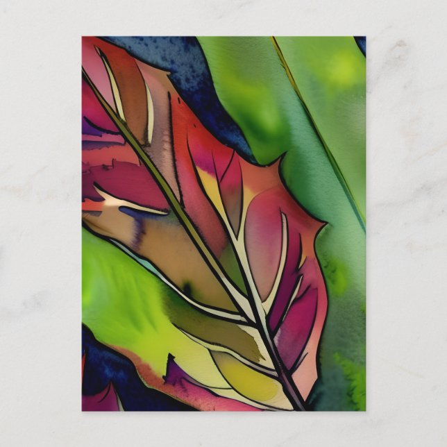 Cartão Postal Bonito Aquarela Botânica (Frente)