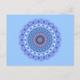 Cartão postal bonito azul Caleidoscópio Mandala