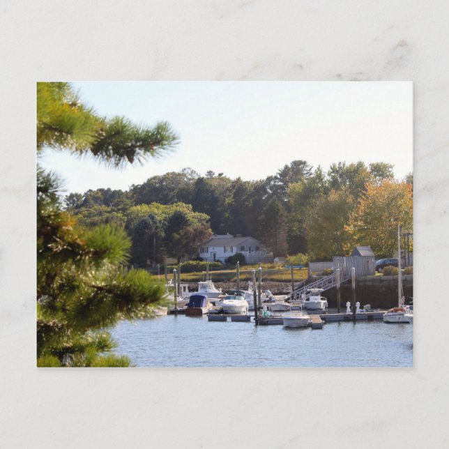 Cartão Postal Bonito Barco Azul Marina (Frente)