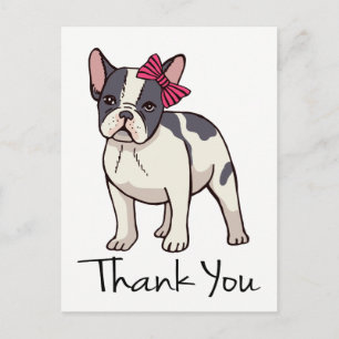 Cartão Postal Bonito Buldogue Francês Obrigado Frenchie Puppy Do