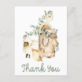 Cartão Postal Bonito Chá de fraldas Boho - Obrigado