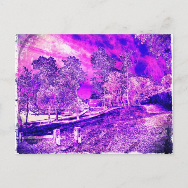 Cartão Postal Bonito Como Uma Imagem Roxa. (Frente)