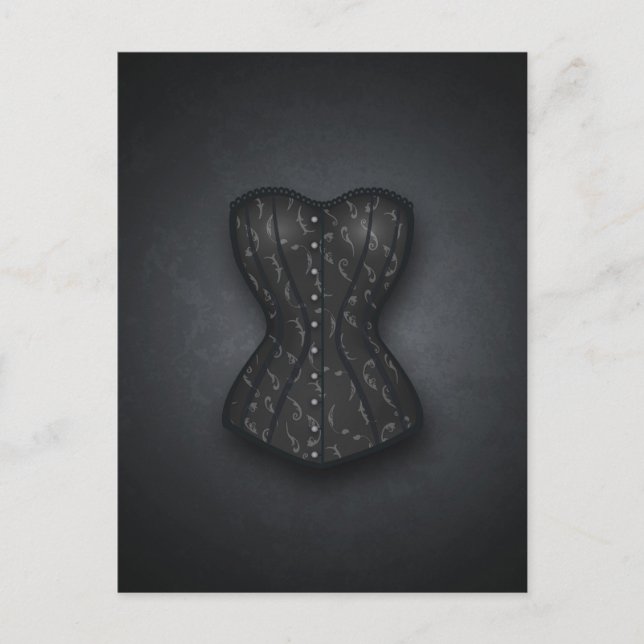 Cartão Postal Bonito Corset Preto (Frente)