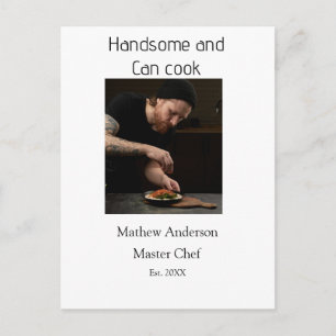 Cartão Postal Bonito e sabe cozinhar adicionar nome master chef