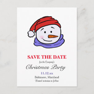 Cartão Postal Bonito Engraçado Desenho De Snowman   Festa de Na