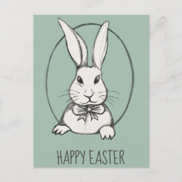 Cartão Postal Bonito Engraçado Felz pascoa de Vintage Bunny Pers