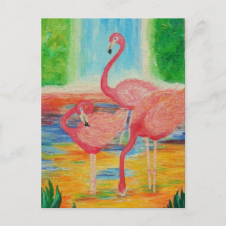 Cartão Postal Bonito Flamingos