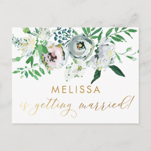Cartão Postal Bonito Floral Gouache Chá de panela Flor Boho