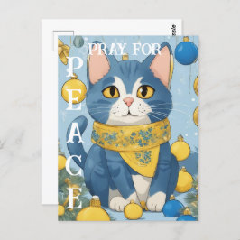 Cartão Postal Bonito Gato Amarelo com Olhos Azuis - ucrânia