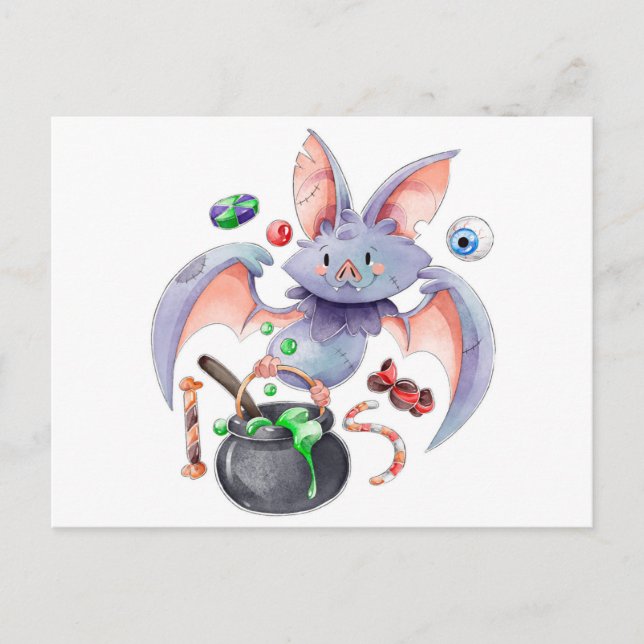 Cartão Postal Bonito Halloween (Frente)