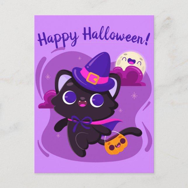 Cartão Postal Bonito Halloween (Frente)