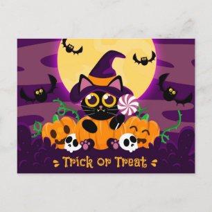 Cartão Postal Bonito Halloween