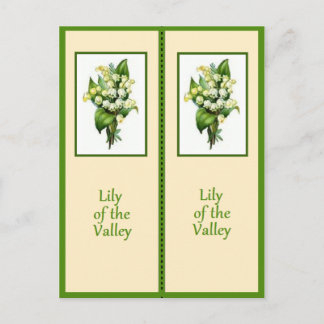 Cartão Postal Bonito Lily do Vale Bookmark