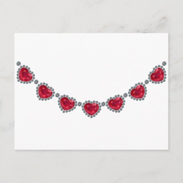 Cartão Postal Bonito mulher Ruby Necklace (Frente)