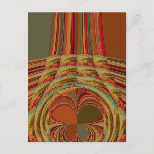 Cartão Postal Bonito Ouro Tradicional Africano Brown Motif (Frente)