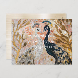 Cartão Postal Bonito Pink Rosa, Dourado Natal