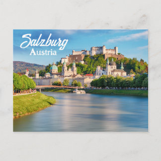 Cartão Postal Bonito Salzburgo com o Castelo na Áustria