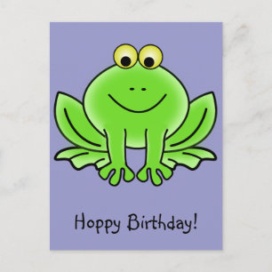 Cartão Postal Bonito Sapo de Cartografia Hoppy Aniversário Engr