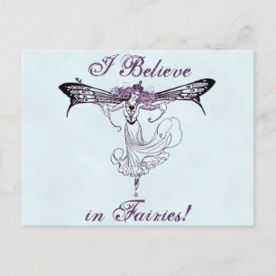 Cartão Postal Bonito Vintage Fairy Decal