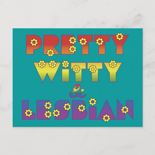 Cartão Postal Bonito Witty Lesbian (Frente)