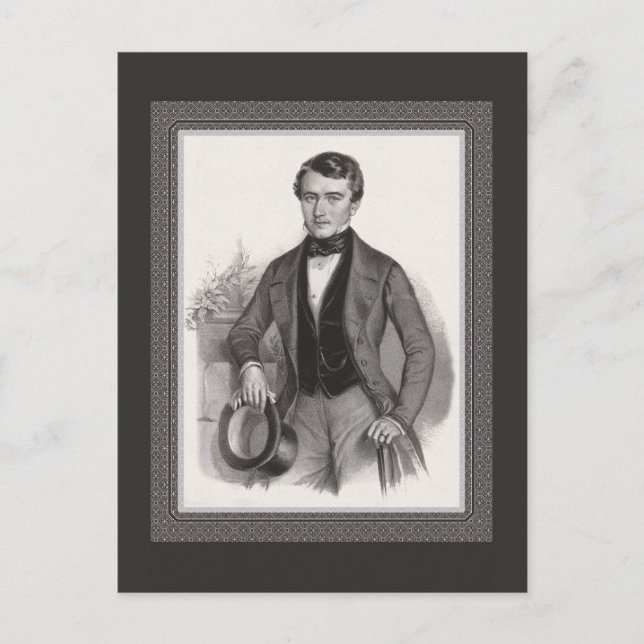 Cartão Postal Bonitona Biedermeier Gentleman Elegant Vintage (Frente)