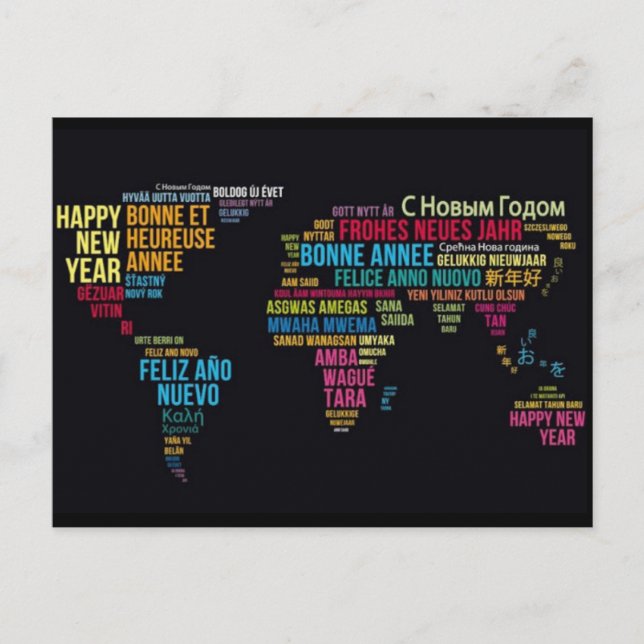 Cartão Postal Bonne année monde (Frente)