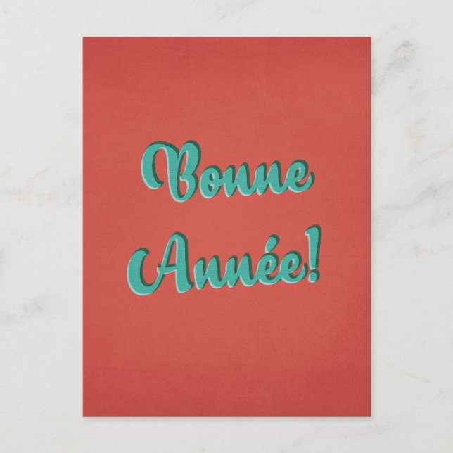 Cartão Postal Bonne Année - Retro French New Year (Frente)