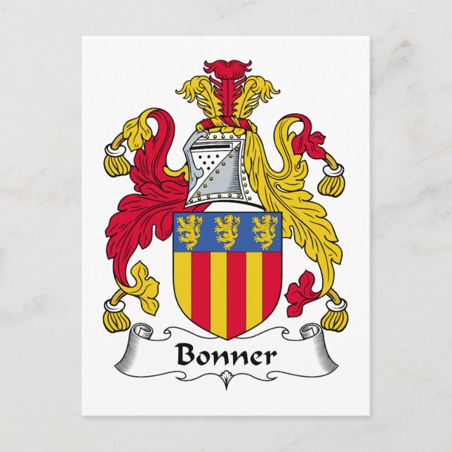 Cartão Postal Bonner Family Crest (Frente)