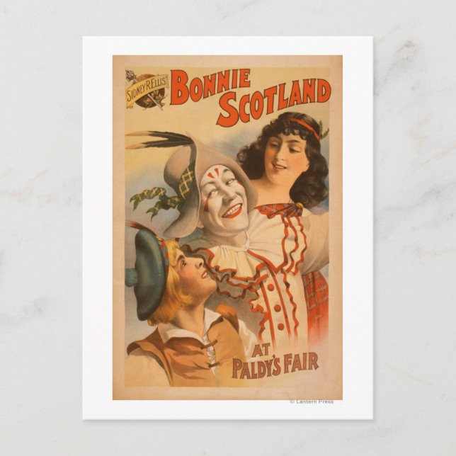 Cartão Postal Bonnie Scotland no Fair Clown Theater (Frente)