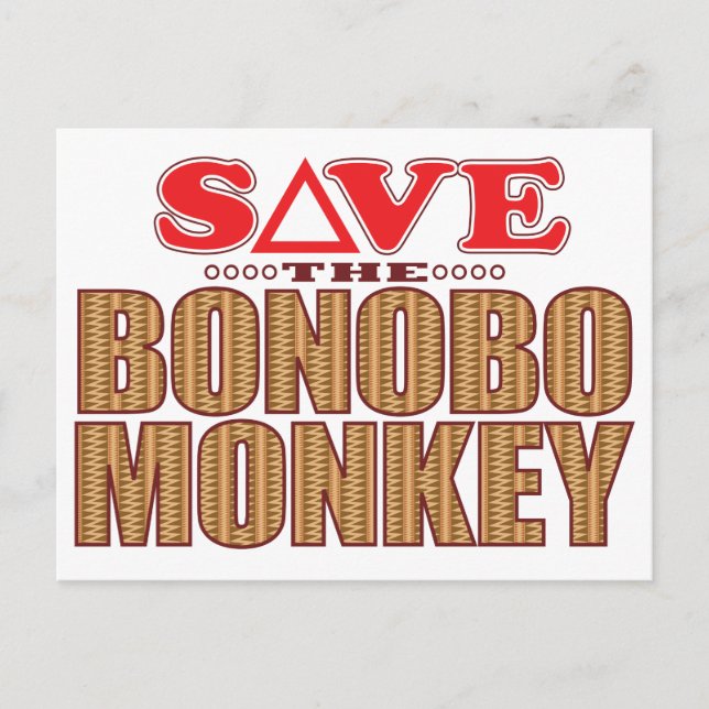 Cartão Postal Bonobo Monkey Save (Frente)