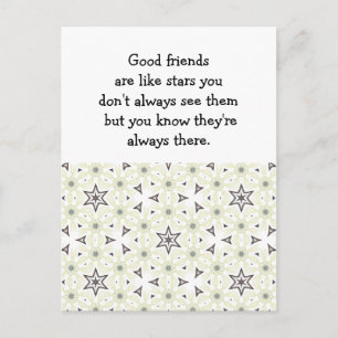 Cartão Postal Bons amigos são como estrelas Cota Personalizada