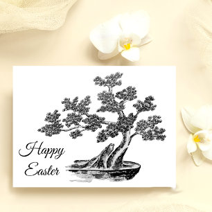 Cartão Postal Bonsai - Estilo Chinês - preto e branco