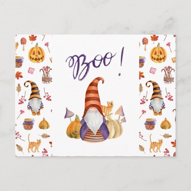 Cartão Postal Boo Dia das Bruxas (Frente)