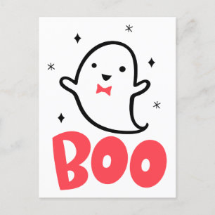 Cartão Postal Boo Ghost, trabalho de arte de mão desenhada