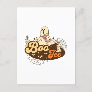 Cartão Postal Boo-Jee Ghost Halloween engraçado