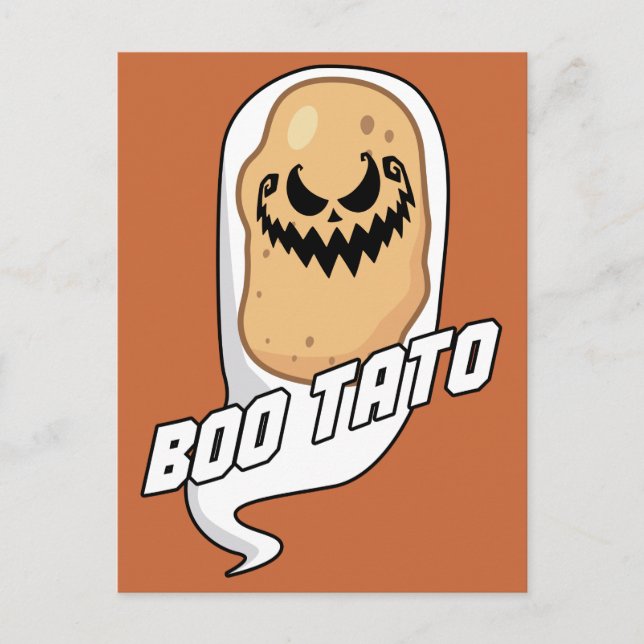 Cartão Postal Boo-Tato Spooky Comida de Batata (Frente)