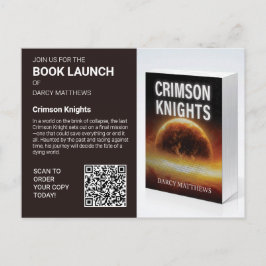 Cartão Postal Book Launch Author Promo Photo QR Code