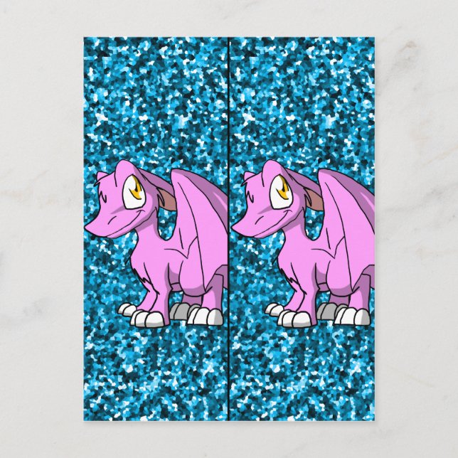 Cartão Postal Bookmarks do Bubblegum SD Furry Dragon 1 (Frente)