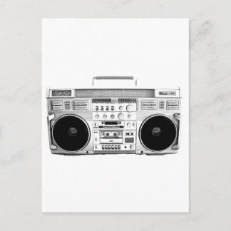 Cartão Postal Boom Box Ghetto Blaster 80s 70s Cassette player